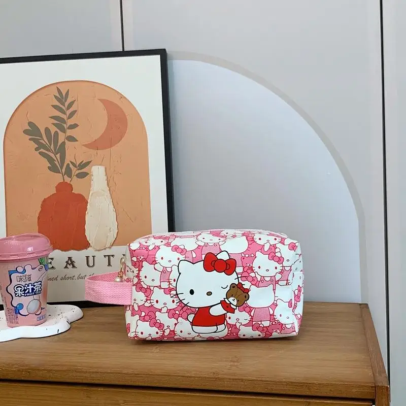 

Sanrios Hello Kittys Cosmetic Bag Cute Cartoon Large Capacity Go Out Water Proof Cinnamoroll Girl Portable Travel Storage Bag