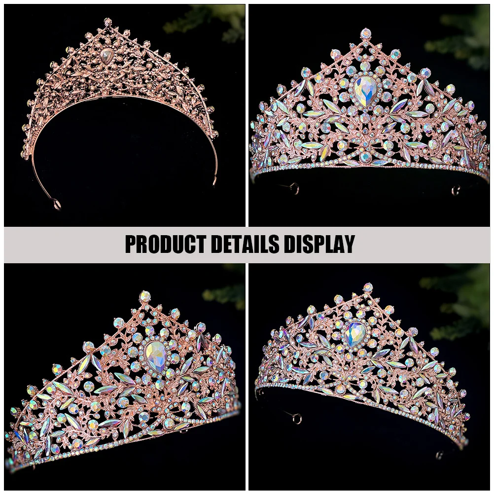 

Bridal Crown Headband Rhinestone Wedding Accessories Elegance Nobility Durable Faderesistant Lightweight Comfortable Bride