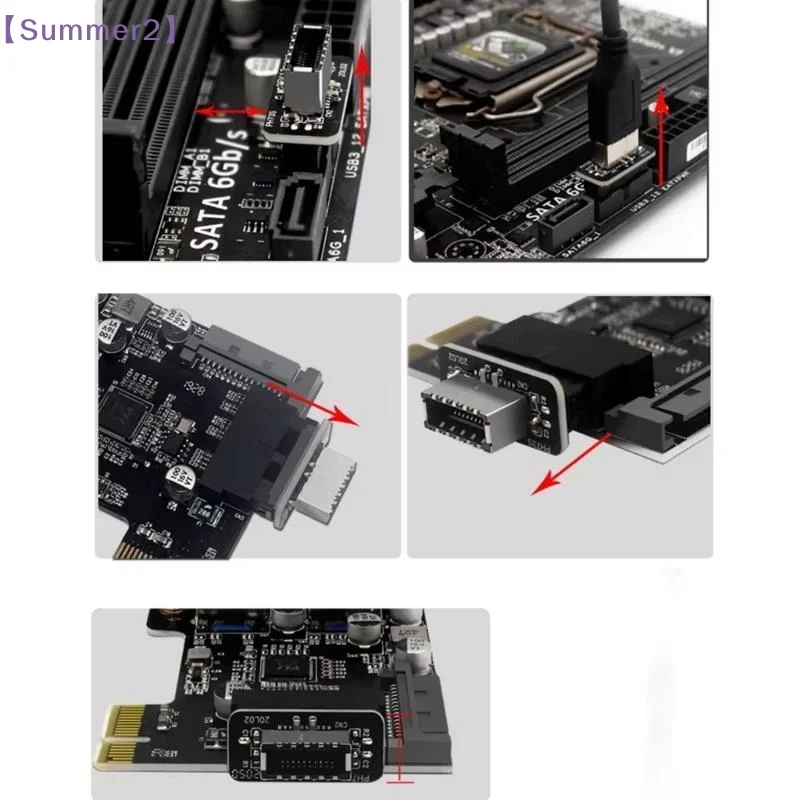 USB 3.0 Type-E Female To 19-Pin Male Adapter For Internal Motherboard Connection - Vertical Header Splitter For Type C〔Sum2〕