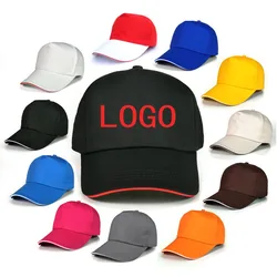 Custom Logo Embroidery Baseball Cap Casual Solid Color Unisex Adjustable Hip Hop Cap Adult Cap