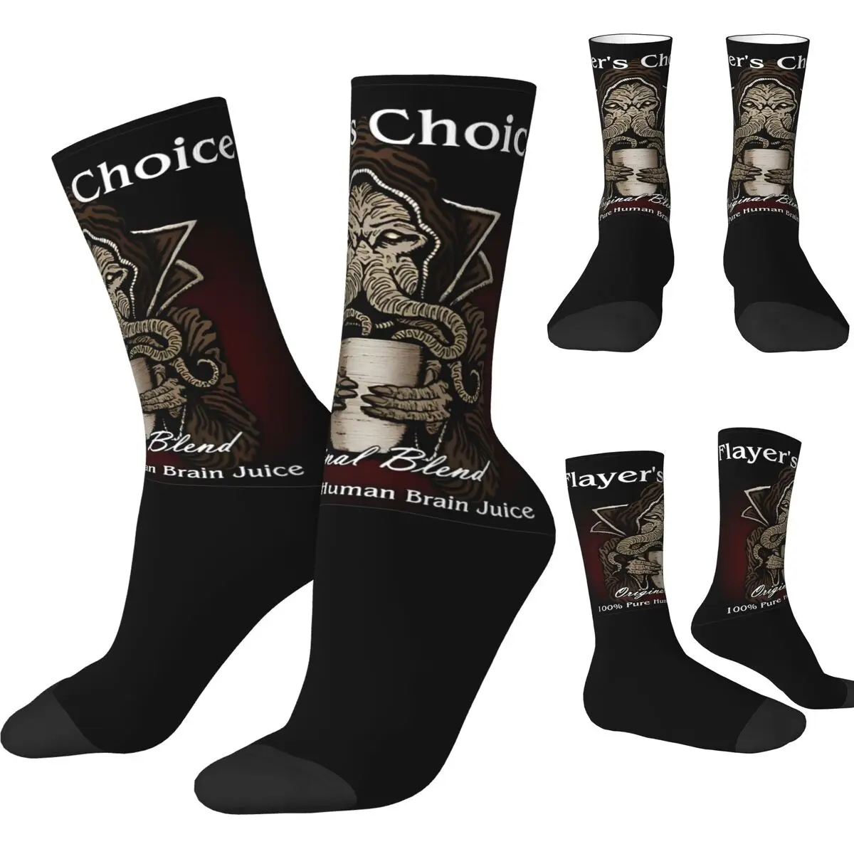 Mind Flayer Socks DND Gothic Stockings Autumn Non Slip Couple Socks Quality Graphic Running Socks