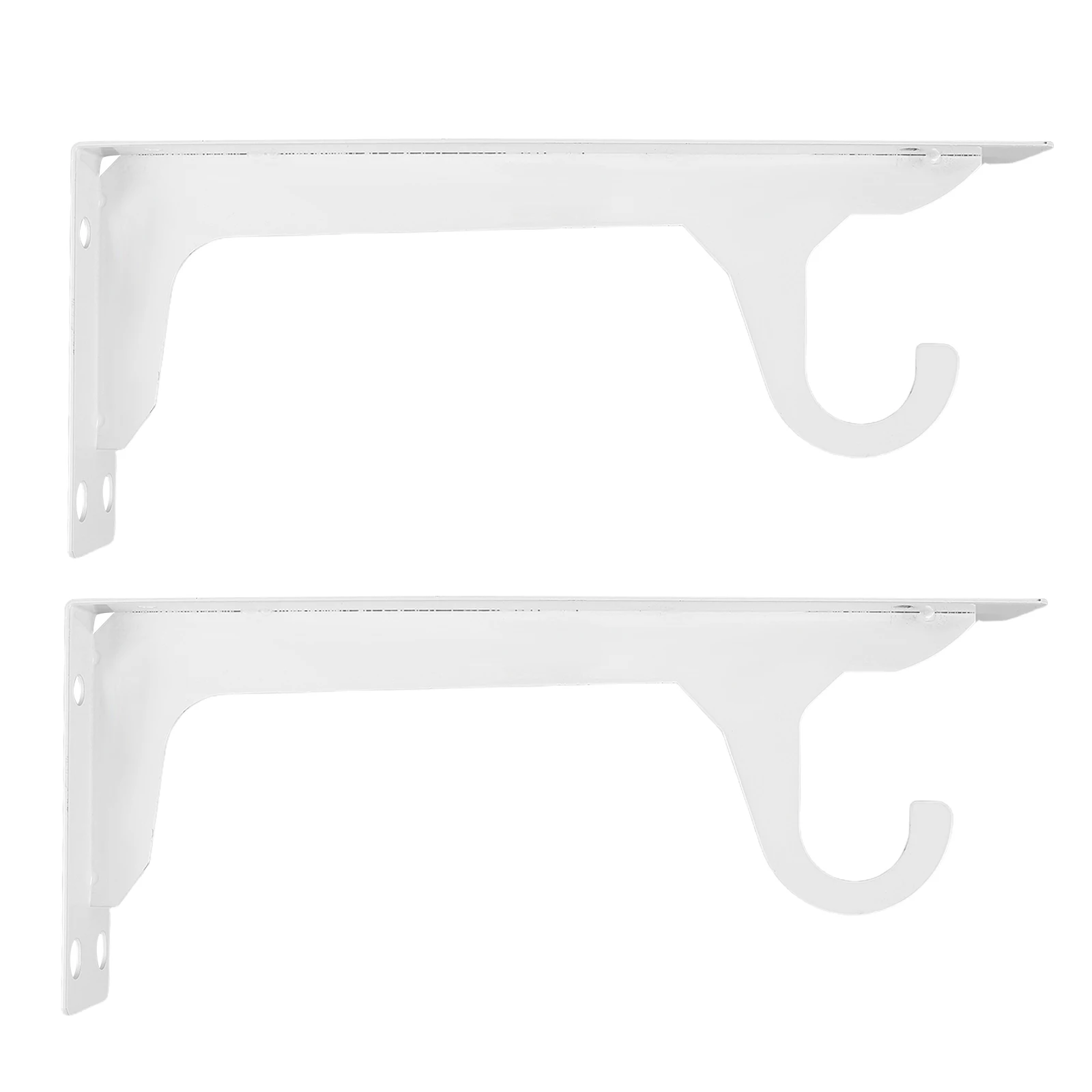 

2pcs Wall Mounted Closet Rod Bracket Heavy Duty Shelf Brackets Holder Wardrobe Pole Support Hook 12In Space Saving Metal