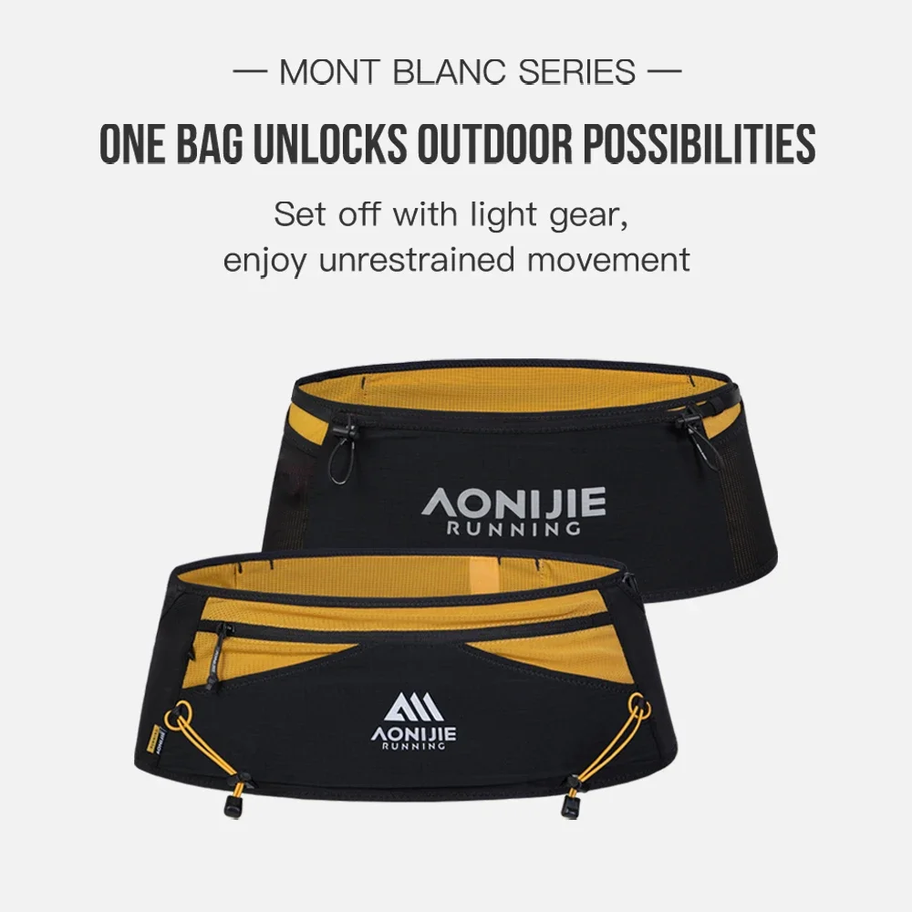 AONIJIE W8141 New Running Belt Bag for Jogging Woman Man Waist Pack with 500ml Water Bottle Soft Flask