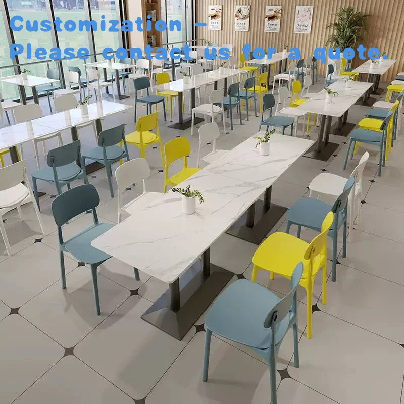 

custom.Commercial Dining Room Sets Company Staff School Canteen Sweet Fast Food Shops Snack Noodle Shops Milk Tea Shop-Table