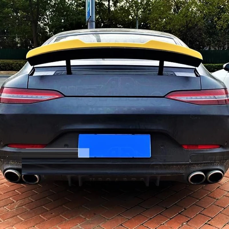 For Mercedes-Benz X290 AMG GT 2018-2023 4-Door Coupe Car Rear Wing Spoiler Glossy Black Or Carbon Fiber Look Body Kit