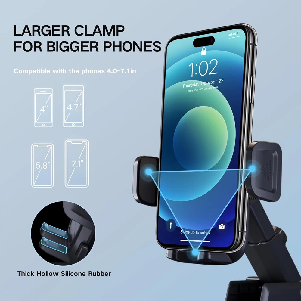 Adsorptie Autotelefoonhouder voor IPhone 17 16 15 14 13 Pro Max 17 Air 15 Plus Verstelbare Ondersteuning Dashboard Ontluchter Autobeugel