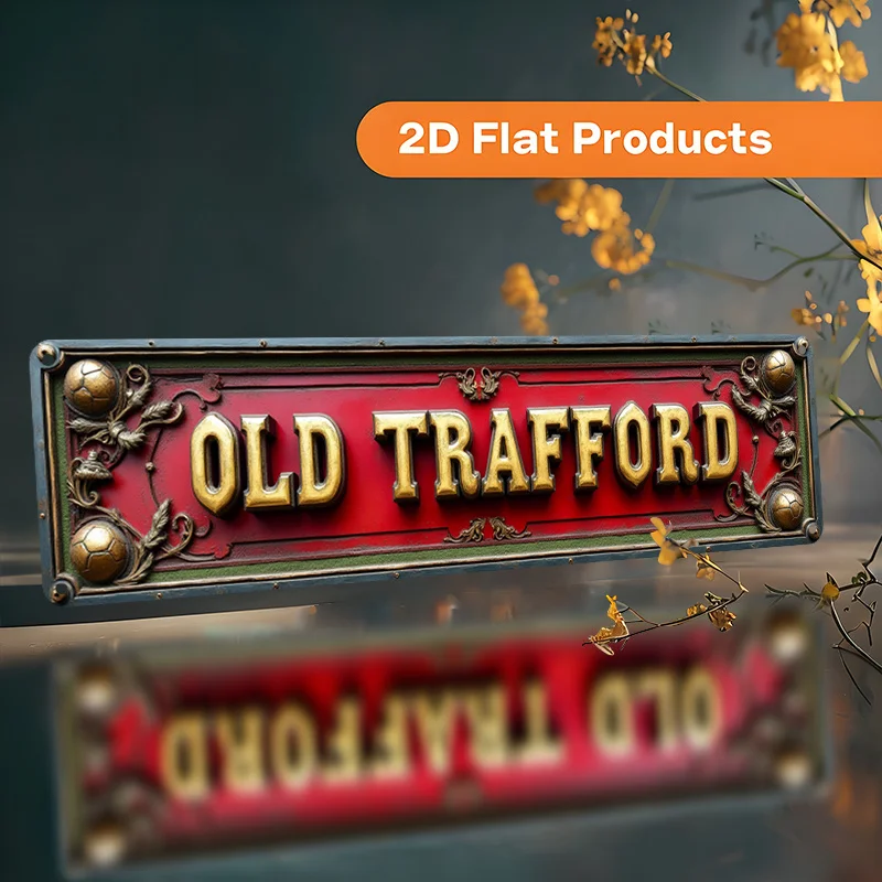 ป้ายตกแต่งแบบแบน 2 มิติ, ป้ายและแผ่นป้ายตกแต่งแบบแบน 2 มิติ, ป้ายติดผนังอะลูมิเนียมสไตล์วินเทจ ตัวอักษรสีทอง (10x40 ซม./ 3.9x15.7 นิ้ว), สไตล์บ้านไร่