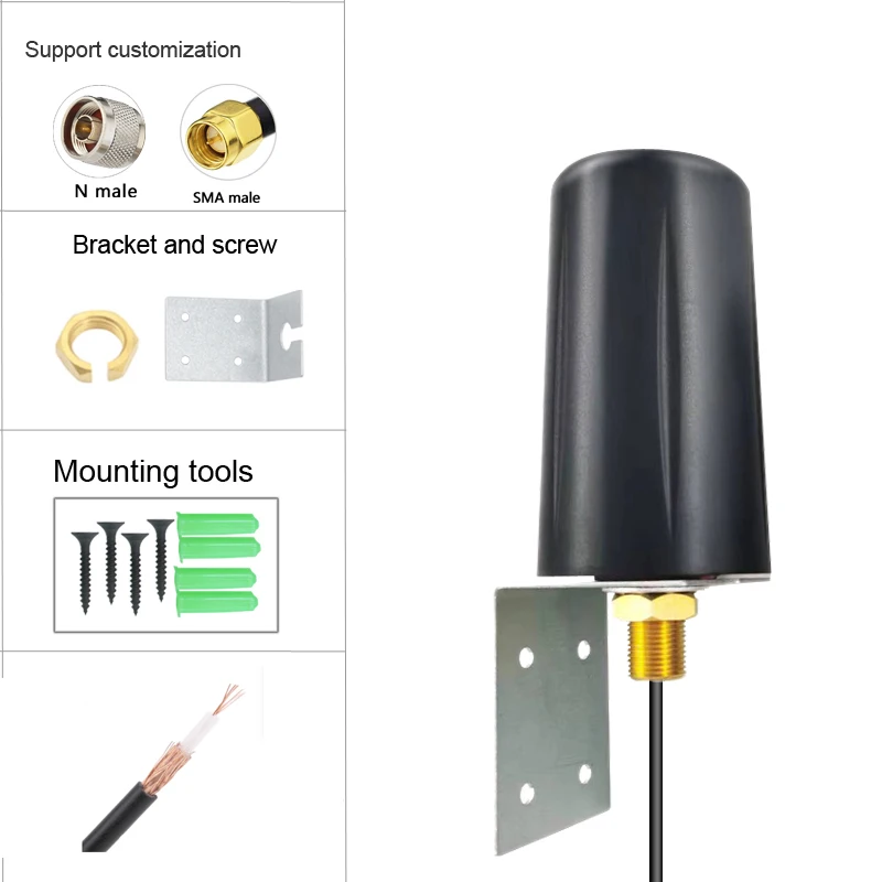 Wysokowydajna antena dookólna 12Dbi 5G 4G GSM WiFi zewnętrzna 600-6000Mhz z wodoodpornym uchwytem SMA Male — zdjęcie produktu 5