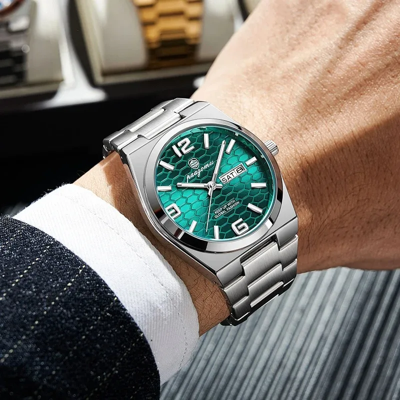 

New Fashion Quartz Watch Men Luxury Business Brand Waterproof Stainless Steel Wristwatches For Men Luminous Calendar Gifts Clock