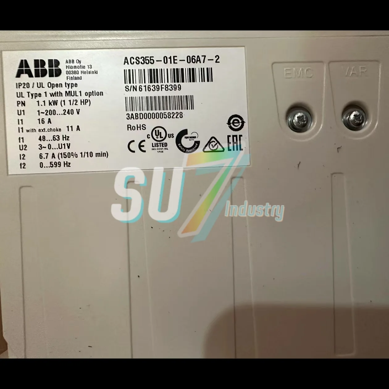 周波数コンバータ ACS355-01E-04A7-2 ACS355-01E-06A7-2 倉庫に新入荷