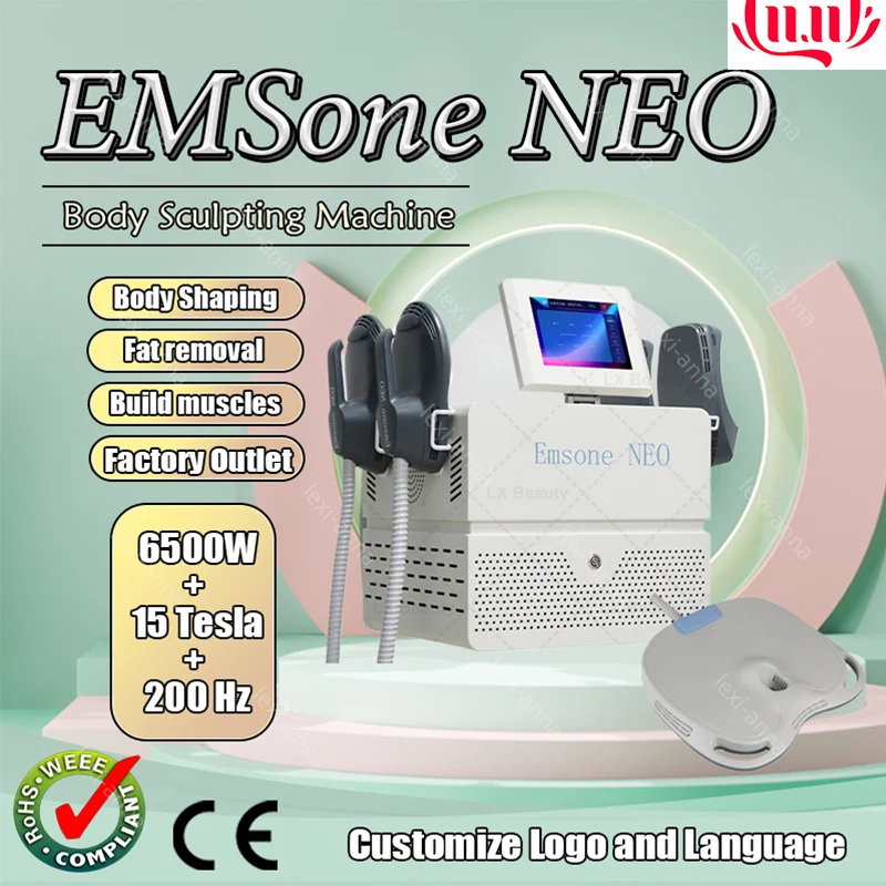 

2024 Profesional EMS EMSone NEO RF Body Slimming Machine 6500W Fat Removal Butt Build Sculpt Body Contour Machine