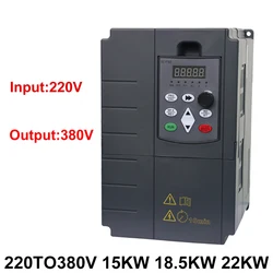 15kw/18.5kw/22kw/30kw 50hzto60hz Single Phase 220VActo3 Phase 380v / 415vac frequency converter inverter for motor speed control