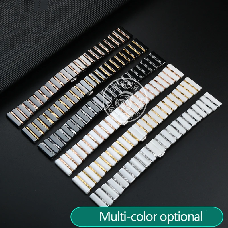20mm 22mm Ceramic Between Stainless Steel Watchband for Huawei Watch GT2 Strap Smart GT3Pro Po-r-sche WATCH3 Metal Watch Band