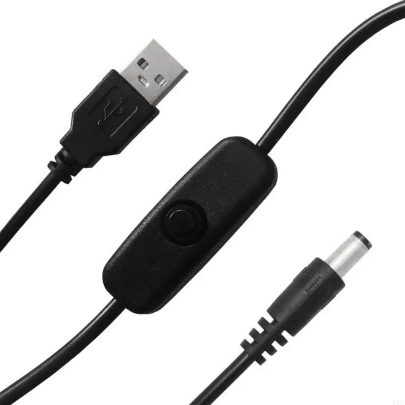 L41F 3,28 фута USB Самец до 5,5x2,1 мм мужской кабель с переключателями для светодиодного света вентилятора 5 В
