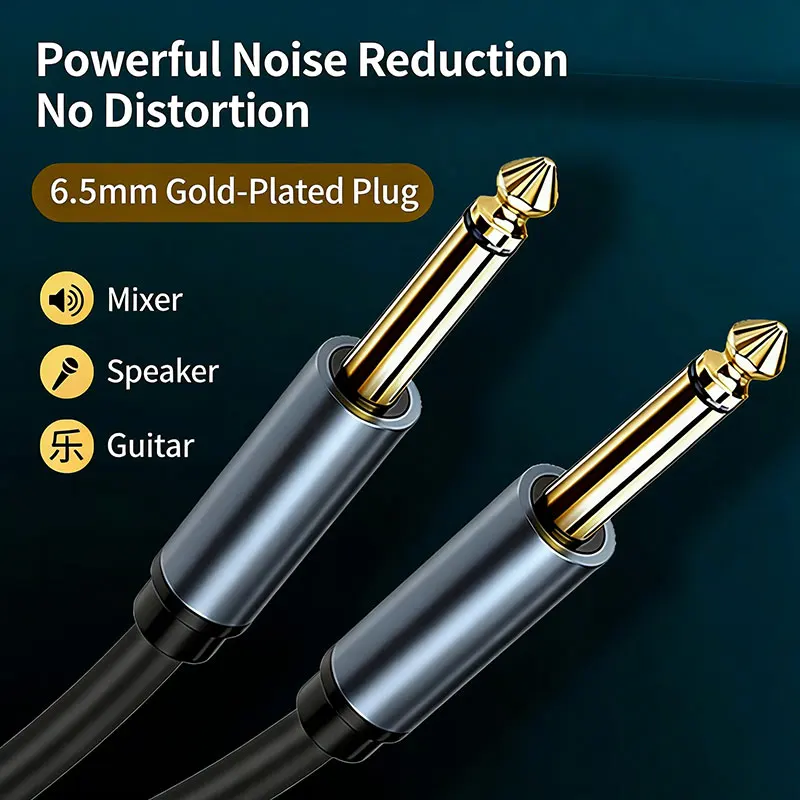 Aux Guitar Cable Jack 6.5 mm to 6.5 mm Audio Cable for Guitar Mixer Speaker Stereo Jack 6.35mm Aux Cable Long 3m 5m 10m 20m 30m