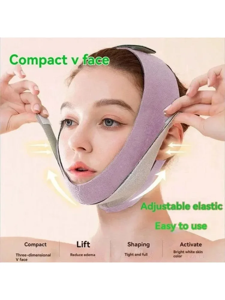 J... حزام رفع الوجه قناع التخسيس قناع الوجه التخسيس دعم الذقن الوجه رقيقة رفع حزام مكافحة الشخير الفرقة حزام حزام الوجه #5