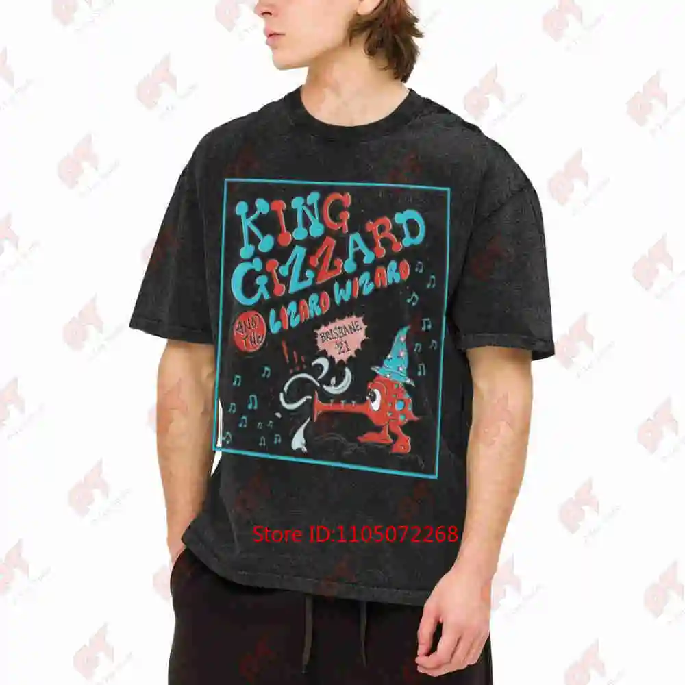 King Gizzard Lizard Wizard Vintage Vintage Washed Tee Pure Cotton T-Shirt