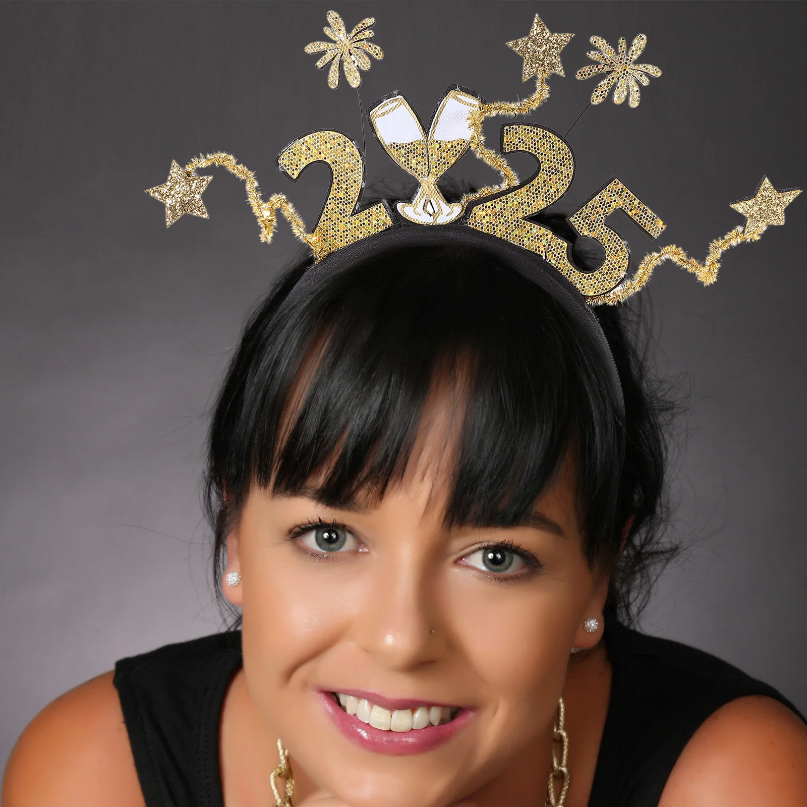 

New Year Headpiece 2025 Number Hair Clasp Party Headband Photo Prop New Year Hair Bands Adult Party Accessories