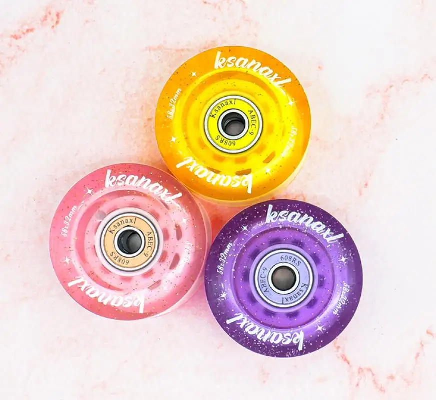 4/8 Pcs 58x32x Mm Purple Clay Roller Skates Wheels Hardness Surf Skateboard Wheels Skate Board Outdoor Carving Skating Sliding