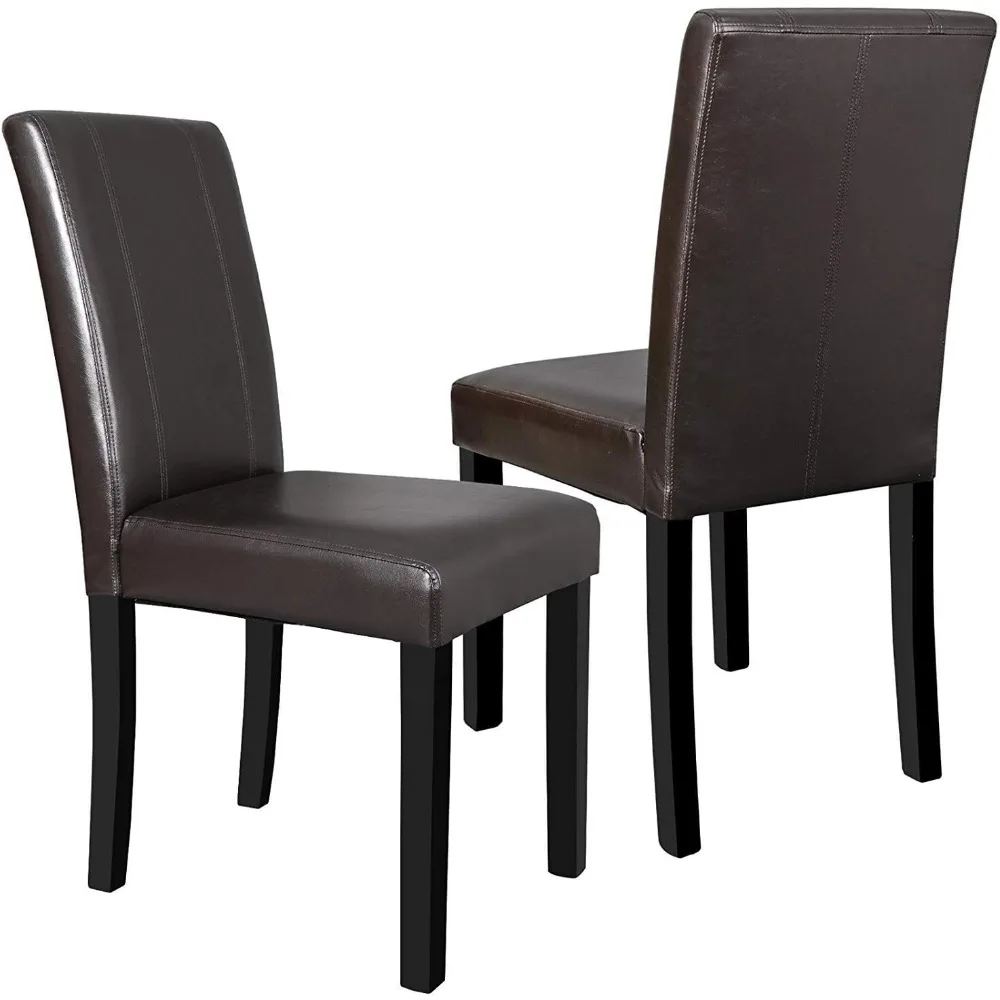 

Dining Chair Set of 2, PU Leather Chairs Modern Diner Chairs Armless Side Chair with Solid Wood Legs ForHome Kitchen Living Room