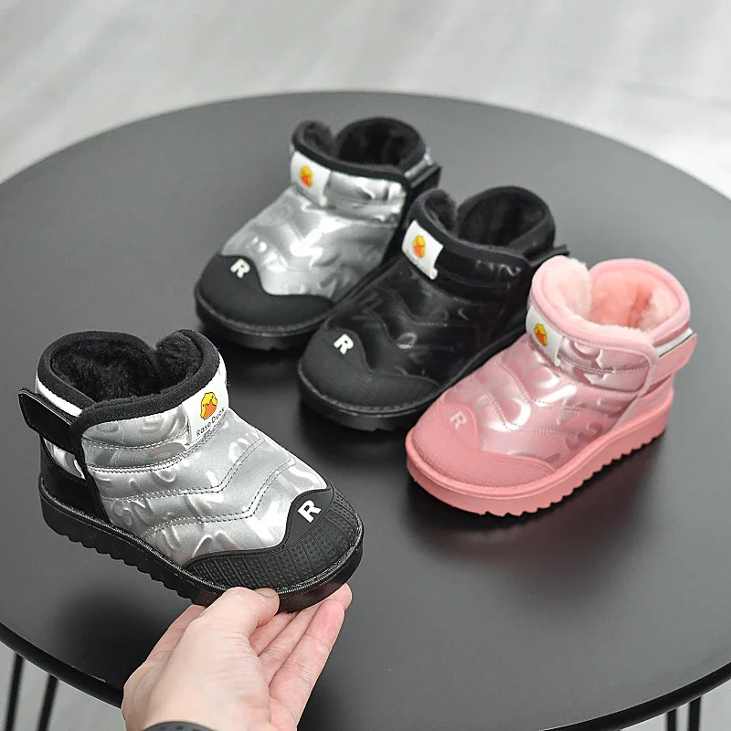 Autumn Winter Baby Girls Boys Snow Boots Children Warm Plush Boots Waterproof Windproof Kids Cotton Shoes Infant Toddler Boots