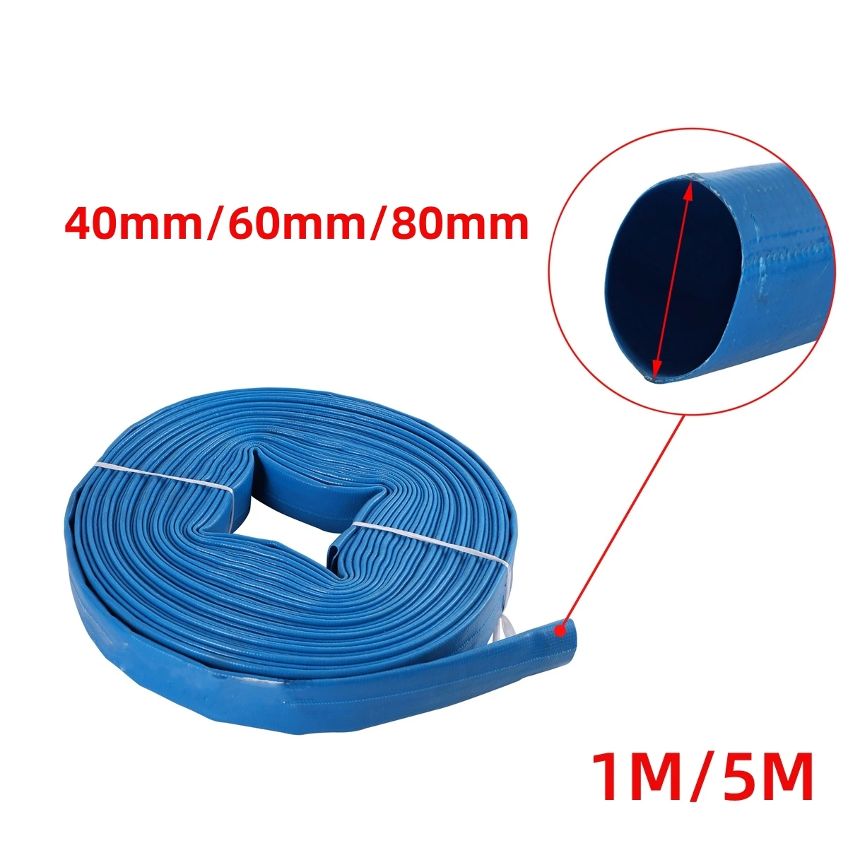 Acoplamento Rápido de Alumínio para Irrigação Agrícola, Blue Band Mangueira, Fire Pipe, Paisagismo Rega, Belt Pipe Clamp, 1 polegadas, 1,5 polegadas, 2 polegadas, 1 m, 5m