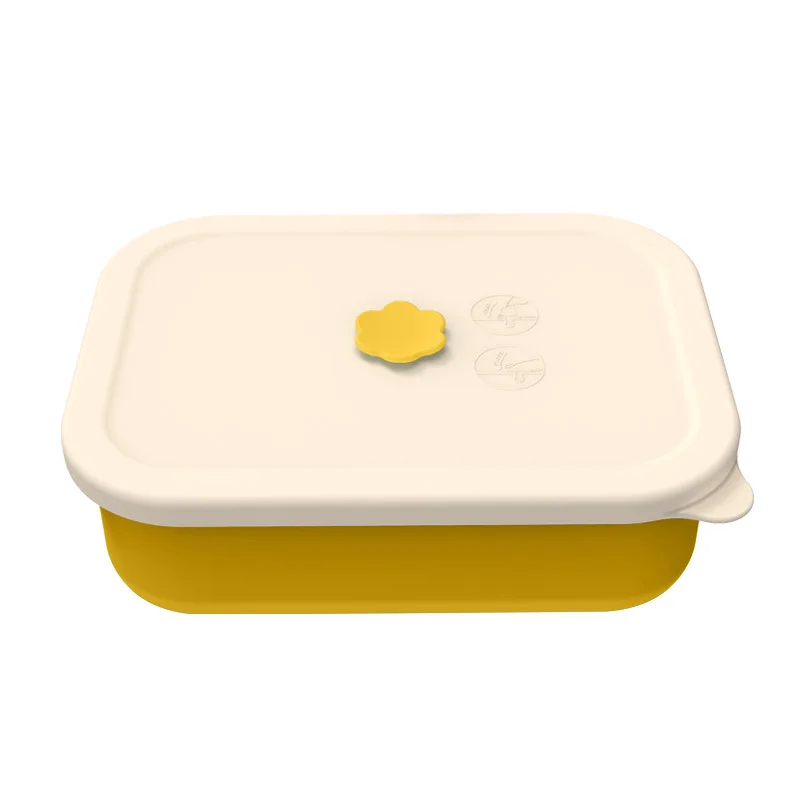 New Cross-Border Microwave Oven Heating Silicone Lunch Box,Bento Box, Refrigerator With Lid, Fresh-Keeping Box, Divided Meal Box