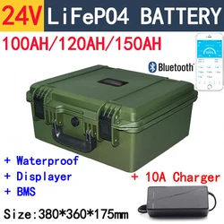 24V 100AH 120AH 150AH LiFePO4 Battery 24V lifepo4 battery 24v lithium battery Lithium iron phosphate battery with Charger