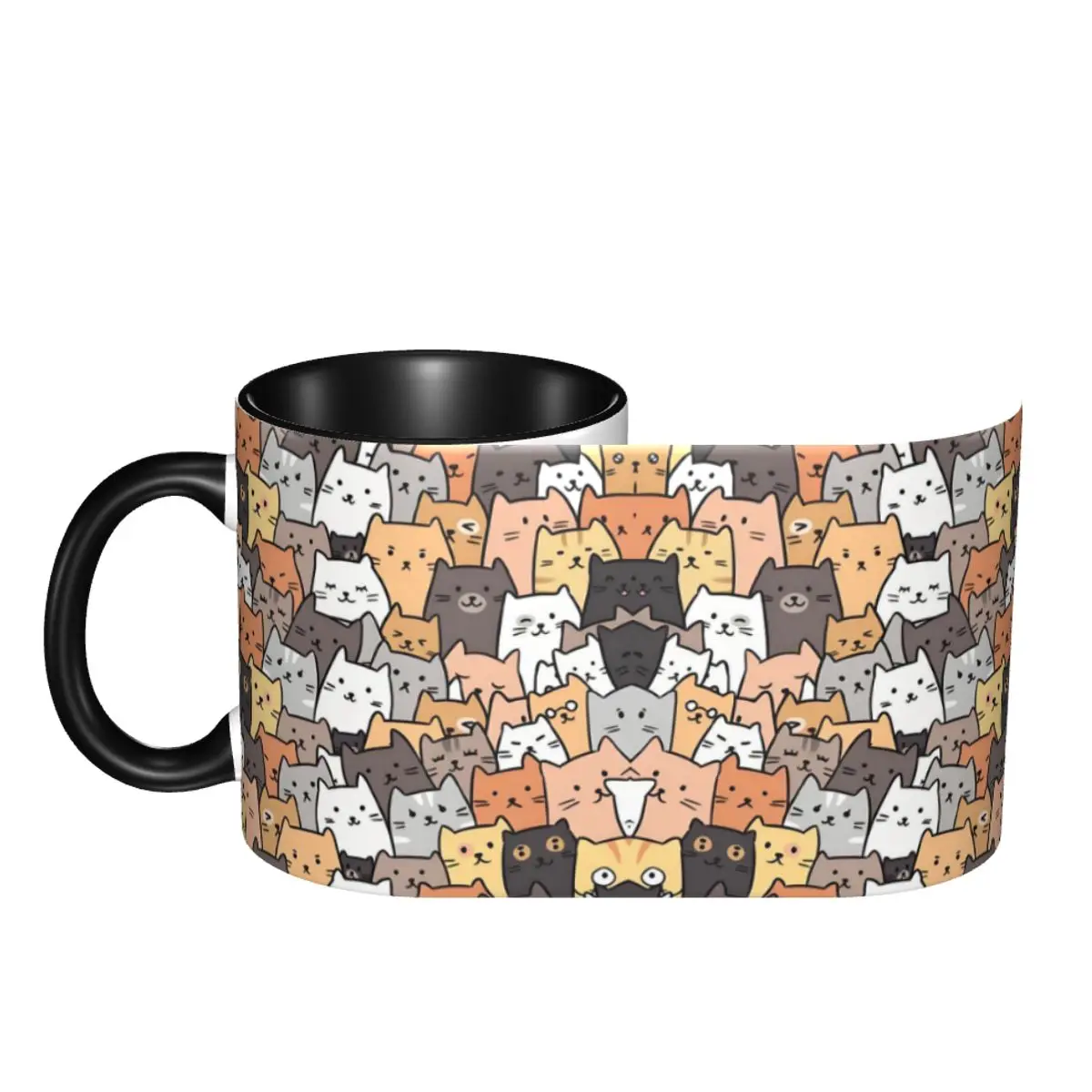 Personalized Cute Black Cat Coffee Mug DIY Halloween Witchcraft Cartoon Ceramic Tea Milk Cup 2