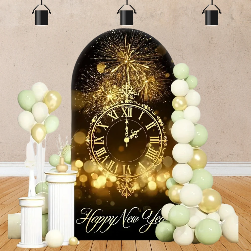 موضوع القوس مخصص 2026 خلفية السنة الجديدة السعيدة لراية تزيين الحفلات العائلية المقدمة مع دعائم استوديو التصوير الفوتوغرافي #3