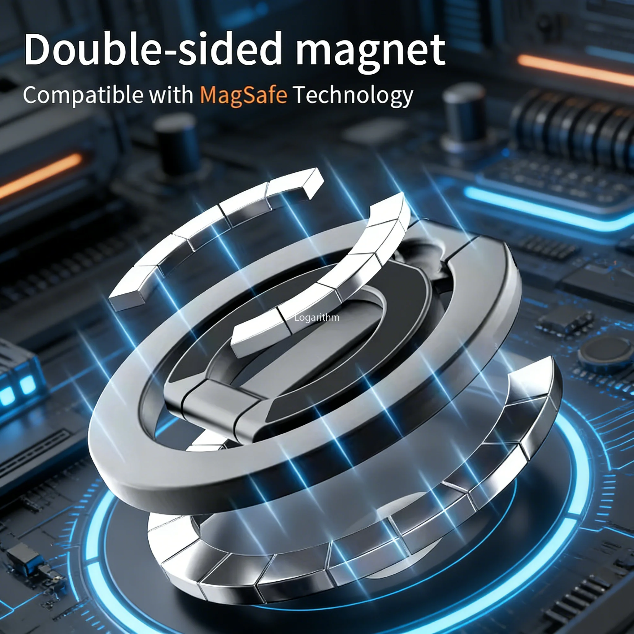 Novo Suporte Magnético para Telefone 360 2026 °   Suporte Dobrável Rotativo com Ímã Forte de Dupla Face para Magsafe iPhone Samsung