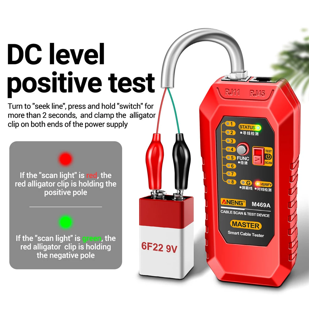 ZoeRax Network Cable Tester, RJ11 RJ45 Line Finder, Wire Tracker Multifunction with Probe, Ethernet LAN Network Cable