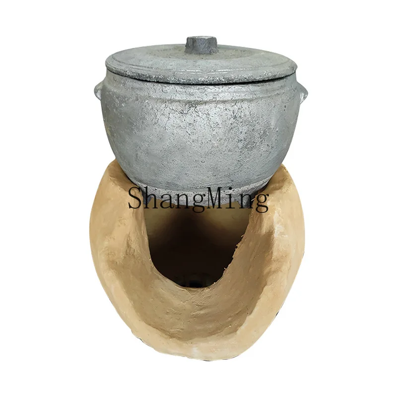 

PYH large black casserole oversized commercial braised pork soil casserole large capacity mud stove soil stove casserole