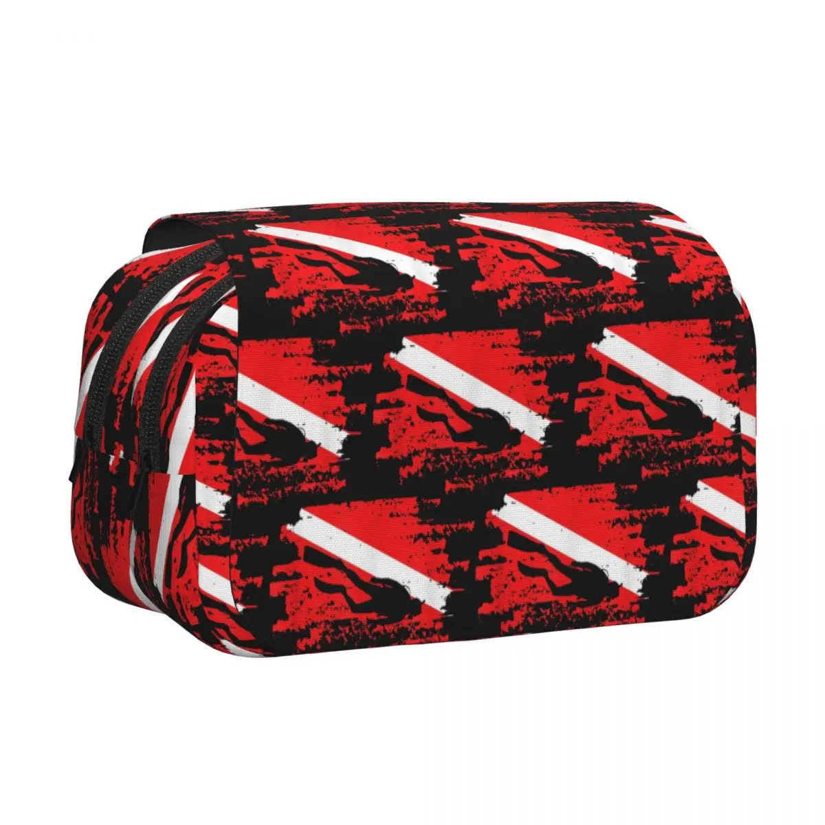 Scuba Diving Diver Down Flag Marine Diver Dive Pencil Cases Pencil Pouch Hard Shell Leather Large Storage Pen Box Pencil Bag