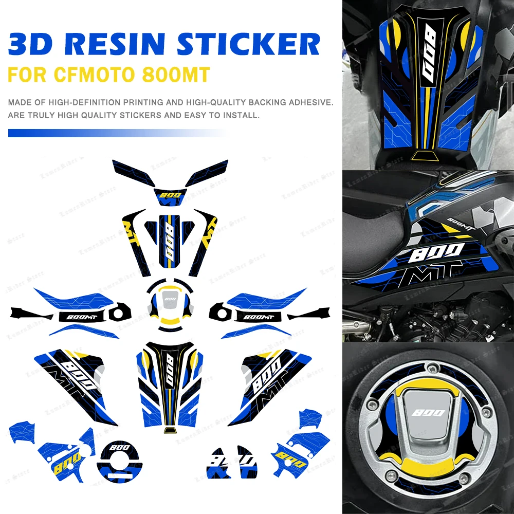 Motorcycle Accessories Fuel Tank Pad Stickers Protector Covers 3D Resin Stickers Kit For CF MOTO 800 MT  800MT