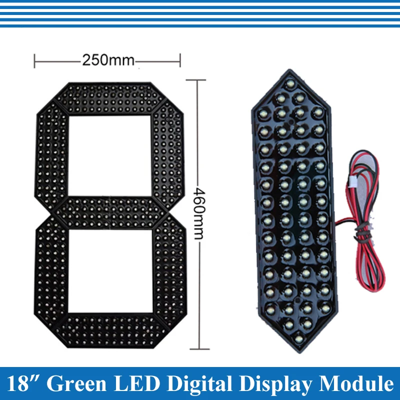 4 pçs/lote 18 "Cor Branca Ao Ar Livre 7 Sete Segmento LED Módulo de Número Digital para Preço de Gás Módulo de Exibição LED