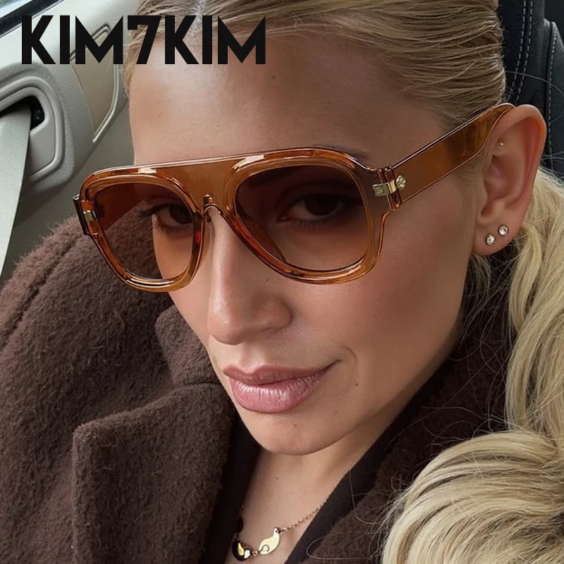 

Oversized Classic Pilot Sunglasses Women 2025 Luxury Brand Vintage Square Double Beam Sun Glasses For Lady UV400 Eyewear Shades