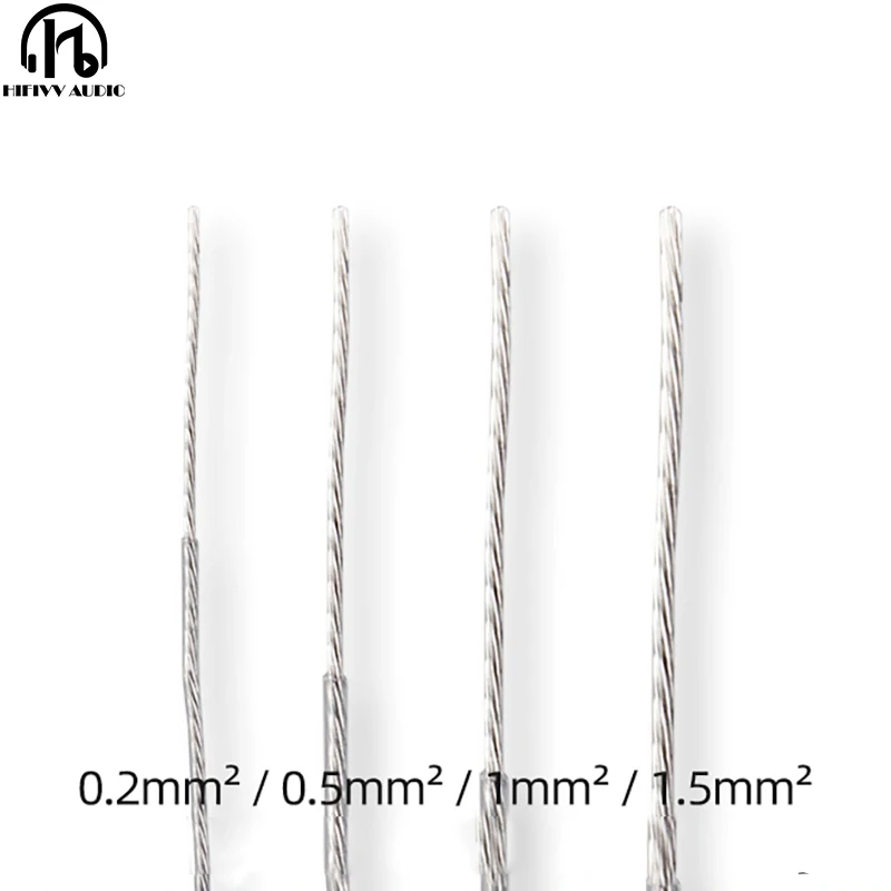 سلك مطلي بالفضة 6N OCC متعدد النواة عالي النقاء سلك نحاسي كريستالي واحد لتقوم بها بنفسك كابل توصيل لحام إشارة مكبر للصوت