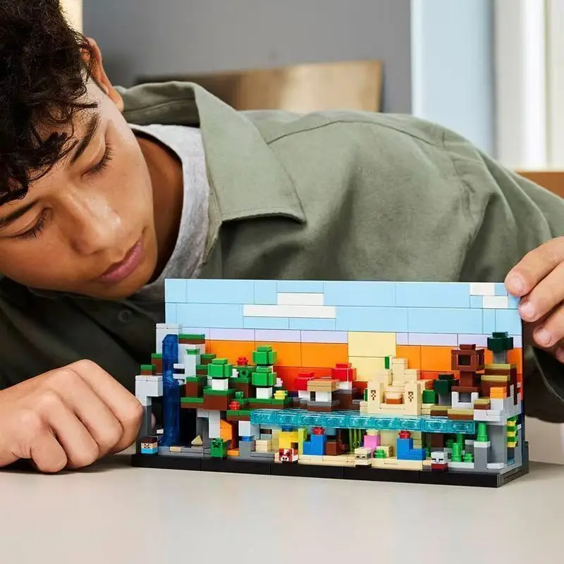 

MOC Sets MC My Mini World Building Blocks Bricks Compatible 21589 Microscopic Game Series Mini Biomes Toys for Kids Gift