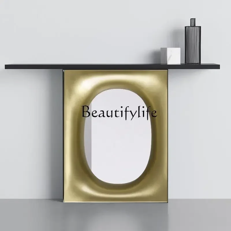 Q S Console Light Luxury Chinese Style Side View Aisle Table Wall Hollow out a Long Narrow Table Entrance Cabinet