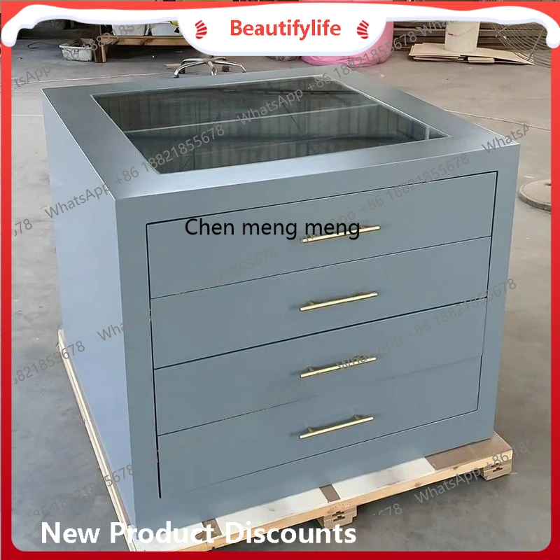 

Nakajima cabinet, cloakroom storage, accessories, clothing store double-sided cabinet jewelry display, paint island H