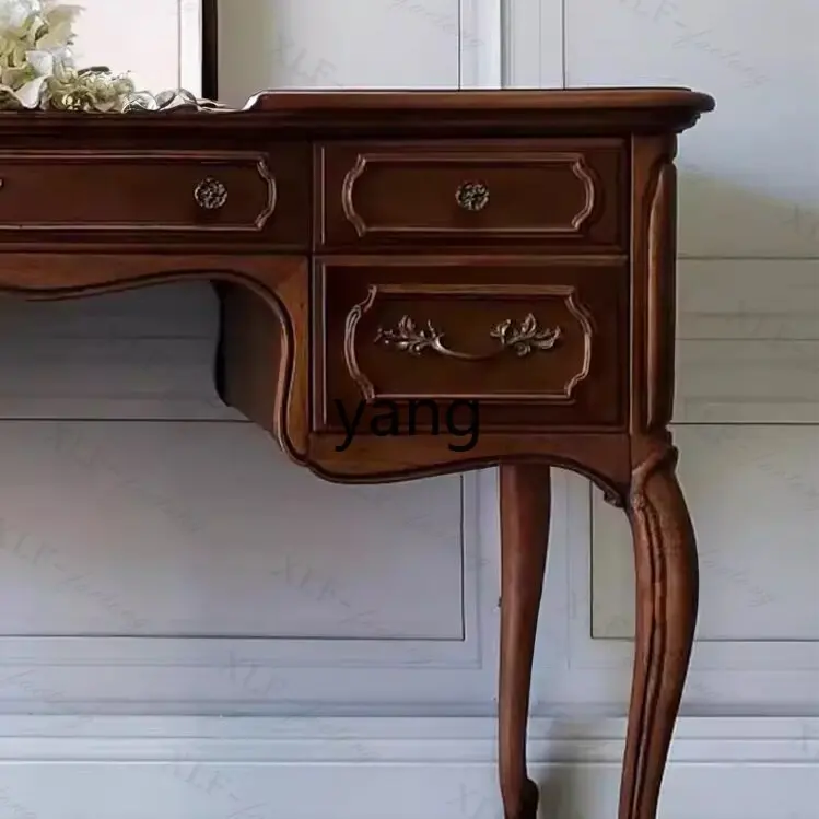 Picture 6: LTT French solid wood mirror dresser European carved old retro light luxury makeup table