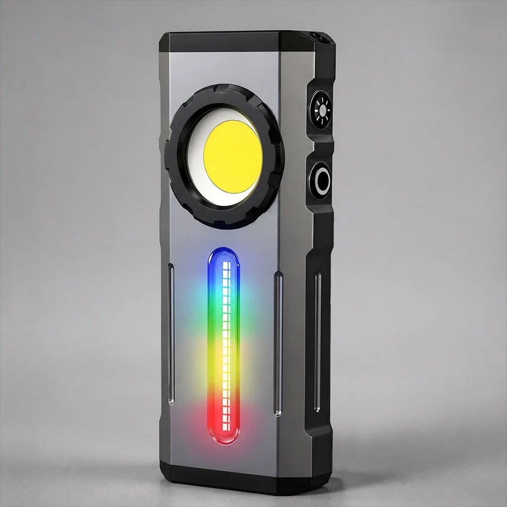 Rechargeable Edc Flashlight 2000 Lumens 9 Modes Dimmable Magnetic Base Portable Work Light Aluminum Camping Emergency Car Repair