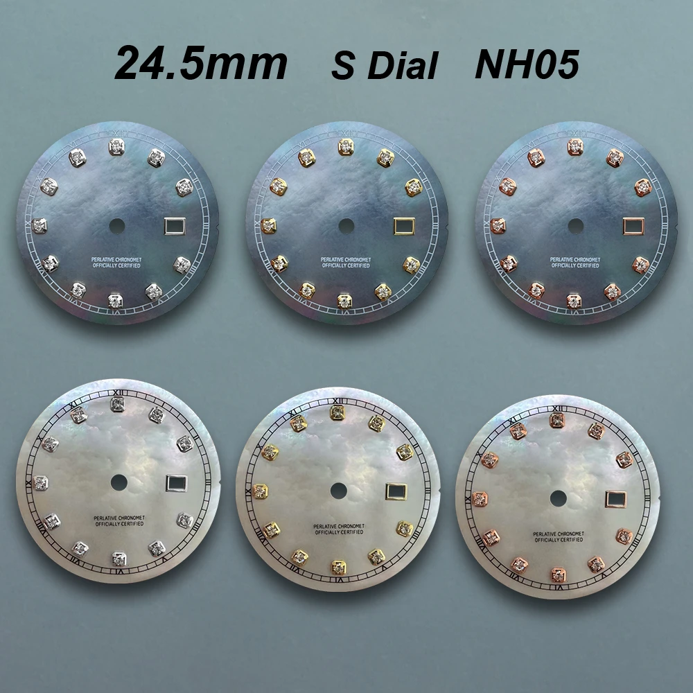 

24.5mm S Logo Diamond Shell Dial Suitable For NH05 Japan Movement High Quality Ladies Watch Modification Accessories