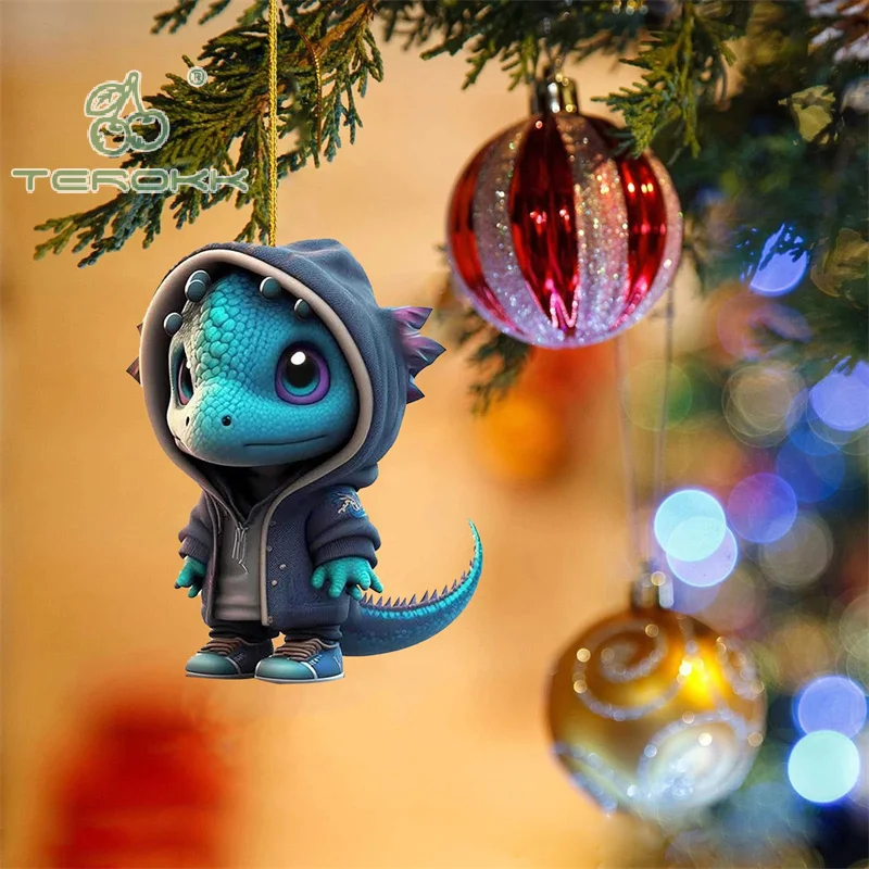 Fashion Cute Cartoon Dragon Statue Ornaments Acrylic Pendant Holiday Decoration Pendants Car Pendants Interior Decorations
