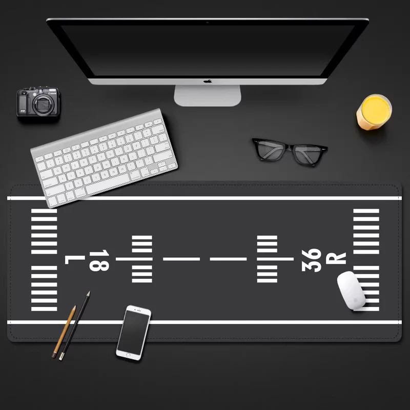 Airport Runway Desk Mat Mouse Pad Parking Apron Aviation Model Cushion Slide Large XXL Deskmat Leather Mousepad No Locked Edge