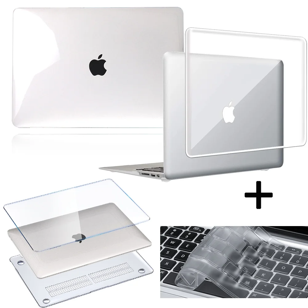 Laptop Case Voor Apple Macbook Pro 13 "A2338 M1/15/16"/Macbook Air 13/11/macbook 12/Wit A1342 Transparante Case + Toetsenbord Cover