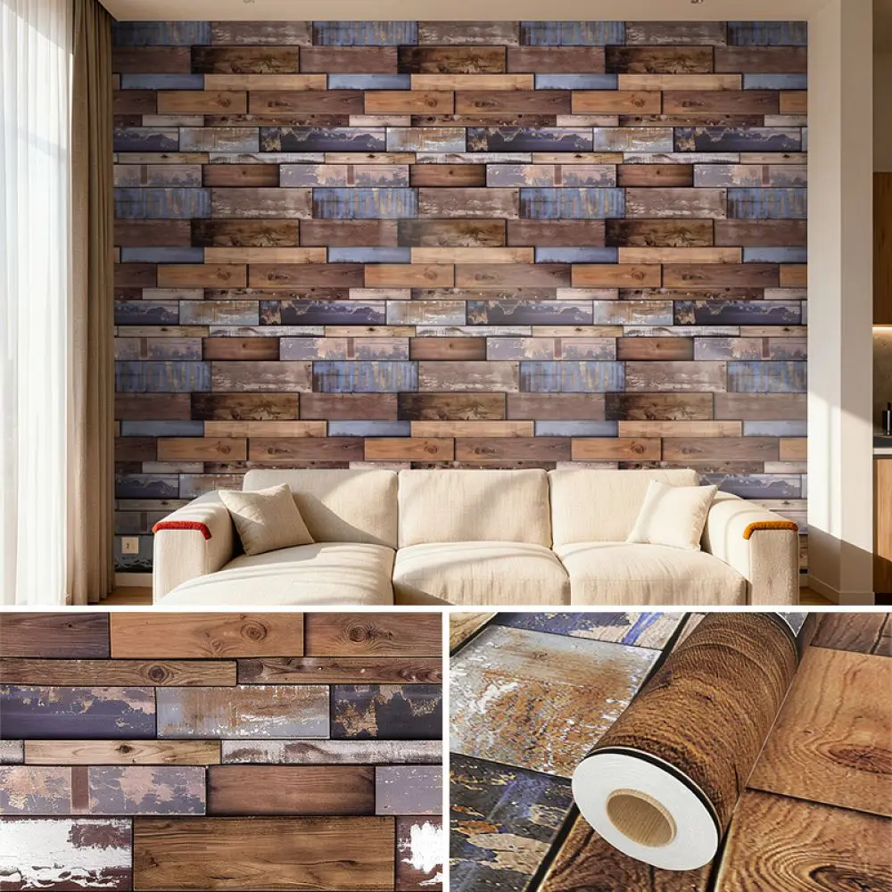Retro Brick Style Wall Paper Adhesive PVC Mural For Home Improvement Bedroom Living Room Television Background Stickers