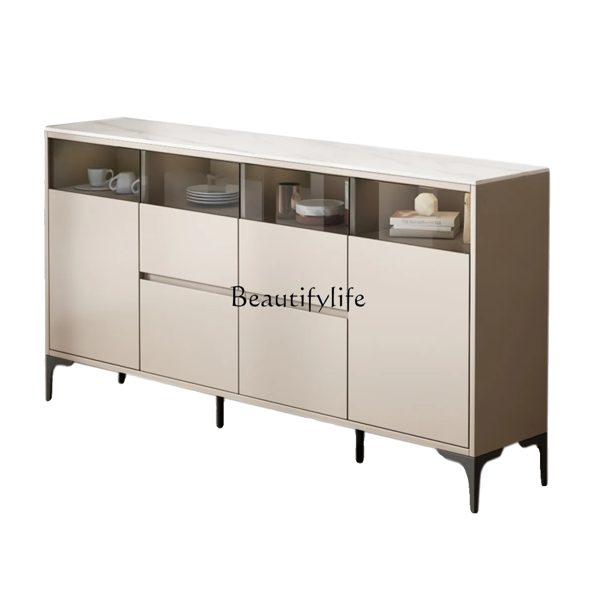 

01*Modern simple rock slab multi-layer solid wood against the wall ultra-thin locker light luxury new model