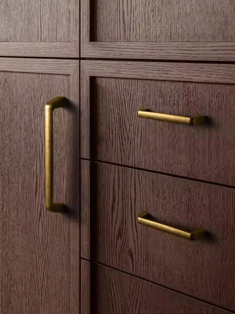 Antique Bronze Cabinet Handles and Knobs Simple Wardrobe Pulls Brushed Nickel Drawer Dresser Knobs Retro Furniture Hardware
